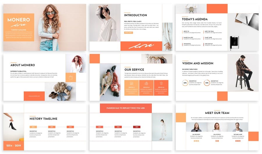 时尚服装品牌展示推广PPT模板 - 顶尖PPT