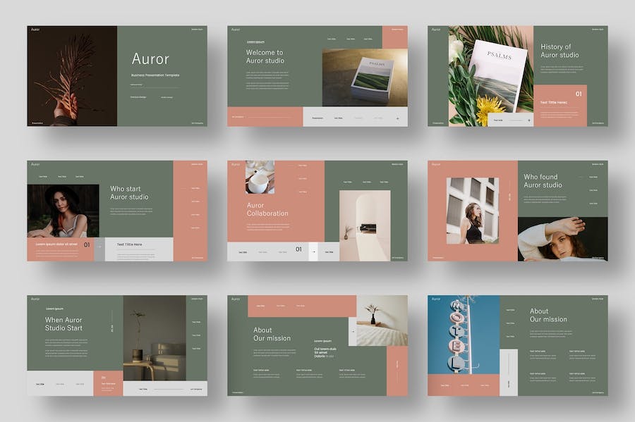 极简复古配色团队成员介绍展示PPT模板 - 顶尖PPT