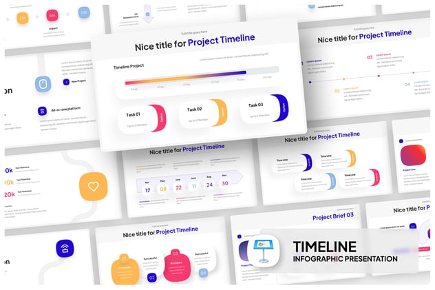 项目时间轴流程展示信息图形Keynote模板 - 顶尖PPT