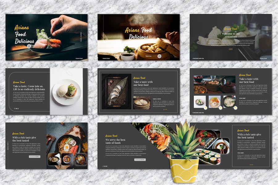 亚洲美食食品饮料推介宣传PPT模板 - 顶尖PPT