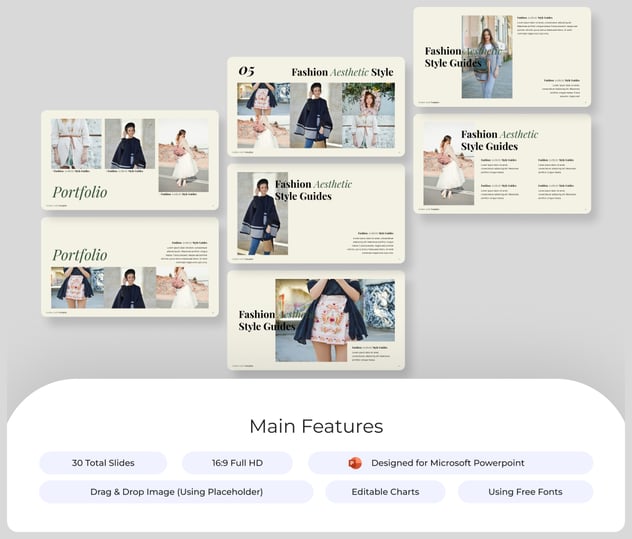 审美时尚指南PowerPoint模板 - 顶尖PPT