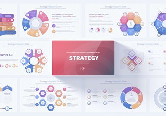 彩色圆形战略信息图形PPT模板 - 顶尖PPT