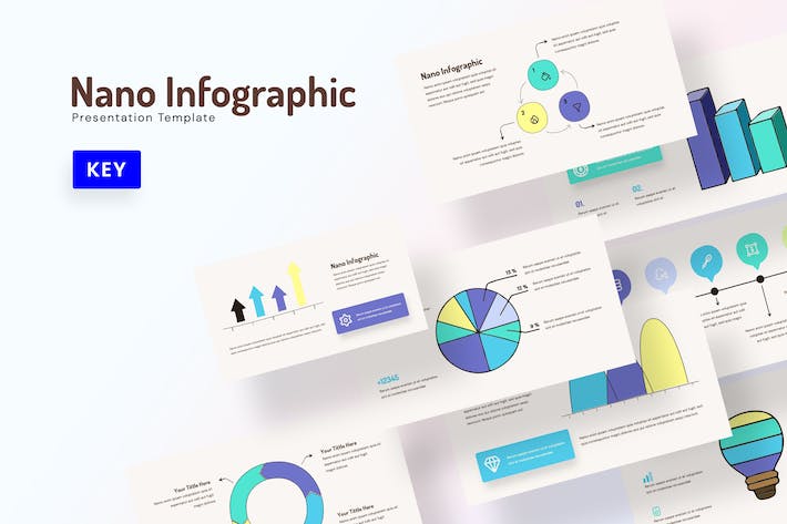 纳米科技信息图形数据展示Keynote模板 - 顶尖PPT