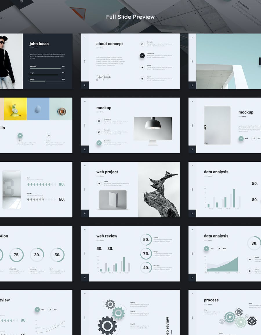 简约小型企业介绍业务通用PPT模板 - 顶尖PPT