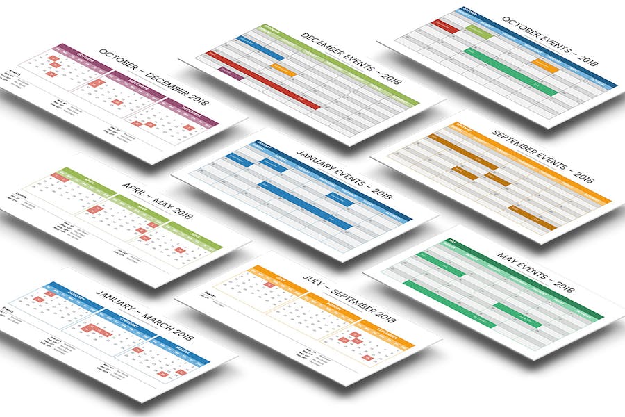 台历日历展示PPT模板工作议程规划PPT模板 - 顶尖PPT