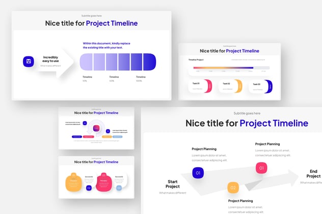 项目时间轴流程展示信息图形Keynote模板 - 顶尖PPT