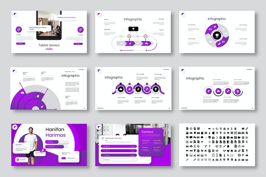 紫色商业计划团队介绍项目合作营销通用PPT模板 - 顶尖PPT