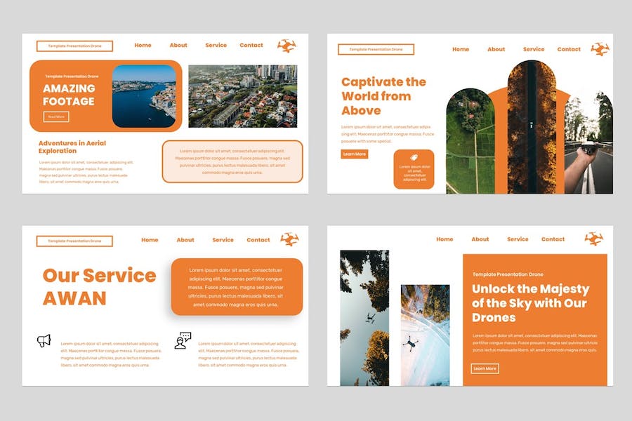 无人机产品介绍航空摄影PPT模板 - 顶尖PPT