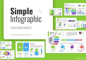 简单信息图仪表板PowerPoint模板 - 顶尖PPT