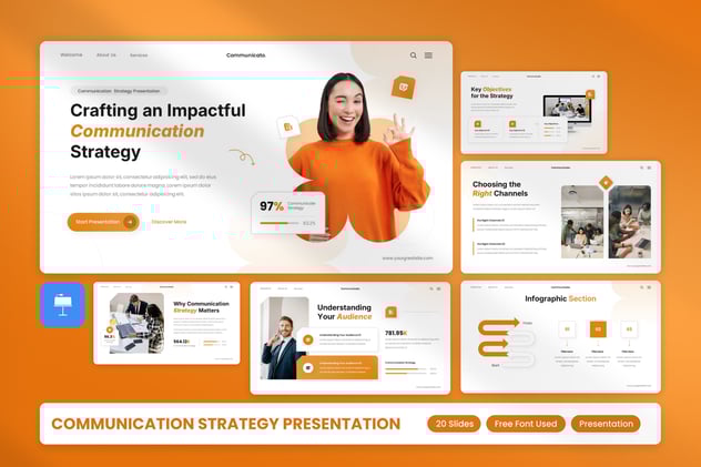 橙色企业战略方案规划keynote模板 - 顶尖PPT