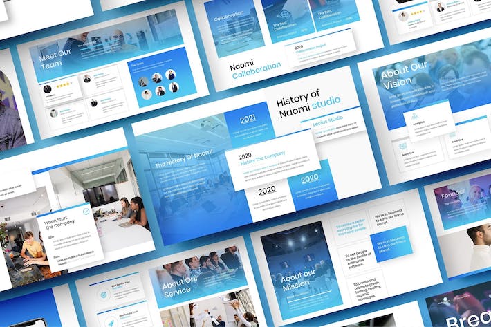 蓝色商务会议合作keynote模板 - 顶尖PPT