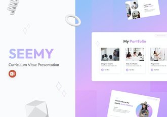 彩色极简简历求职主题PPT模板 - 顶尖PPT