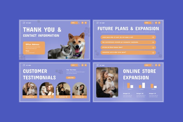 宠物店铺品牌宣传产品展示PPT模板 - 顶尖PPT