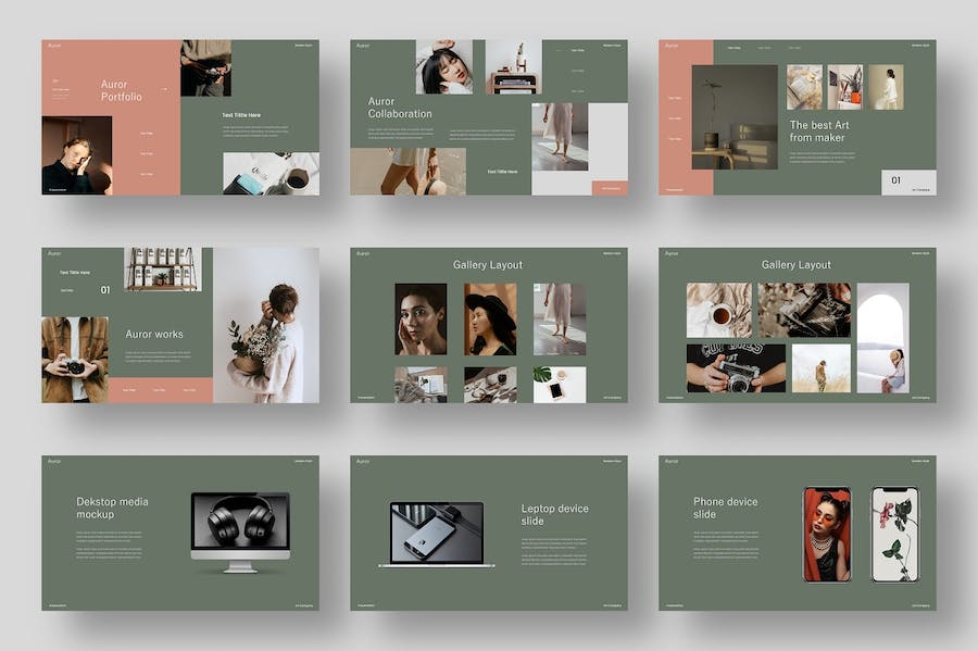 极简复古配色团队成员介绍展示PPT模板 - 顶尖PPT