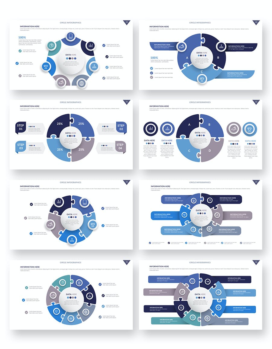 微立体圆形循环关系图形keynote模板 - 顶尖PPT