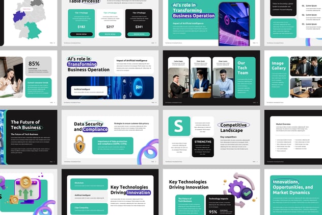 科技行业AI人工智能PPT模板 - 顶尖PPT