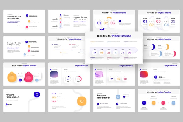 项目时间轴流程展示信息图形Keynote模板 - 顶尖PPT