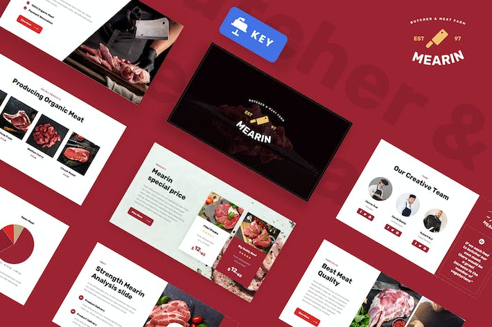 肉类农场肉铺加工企业简介keynote模板 - 顶尖PPT