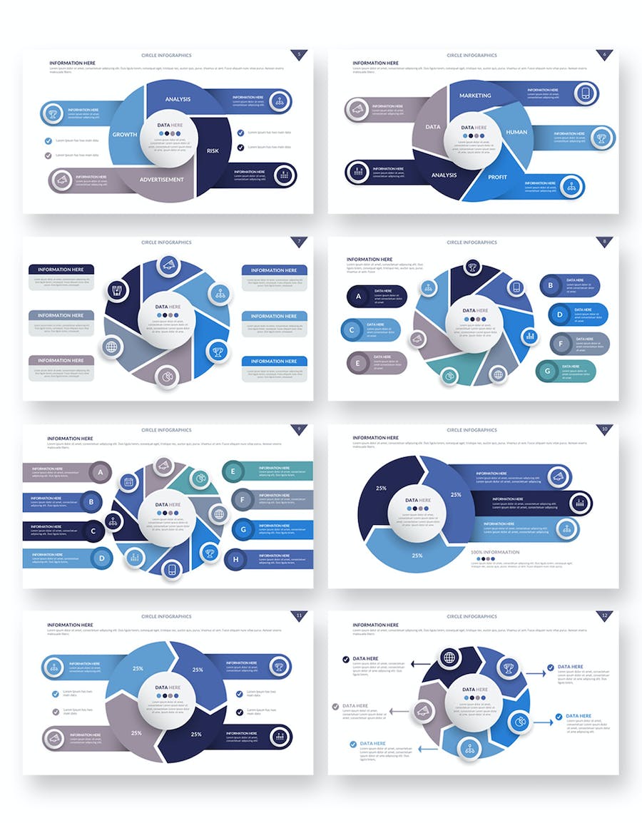 微立体圆形循环关系图形keynote模板 - 顶尖PPT