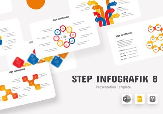 8步骤工作流程优化信息图形展示PPT模板 - 顶尖PPT