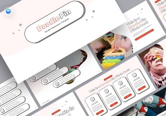 彩色涂鸦亲子互动教育keynote模板 - 顶尖PPT