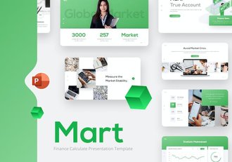 绿色简约购物中心财务数据分析会计数据整理PPT模板 - 顶尖PPT