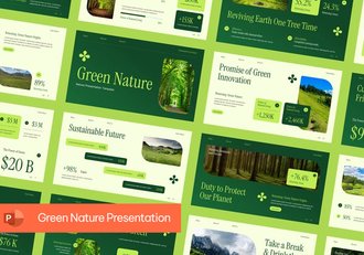 绿色自然生态环保主题PPT模板 - 顶尖PPT