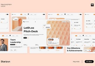 橙白新拟态风格UX/UI主题keynote模板 - 顶尖PPT