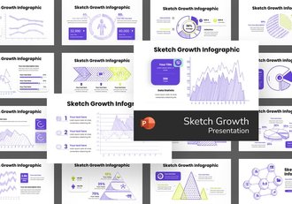 手绘涂鸦风格可视化数据增长图形PPT模板 - 顶尖PPT
