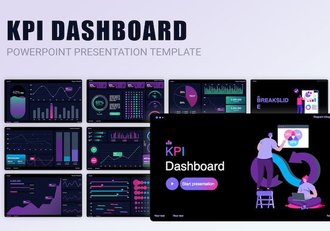 企业KPI数据可视化展示报告PPT模板 - 顶尖PPT