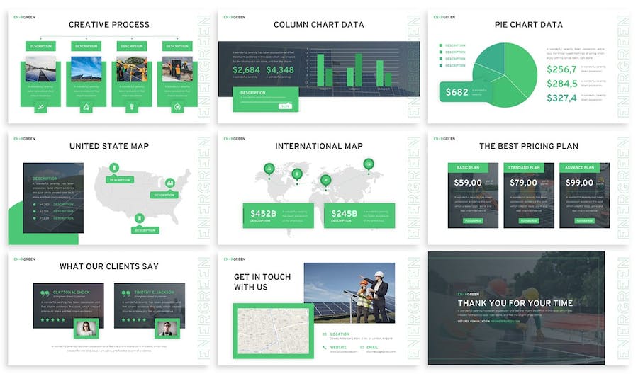 能源发电太阳能PowerPoint模板 - 顶尖PPT