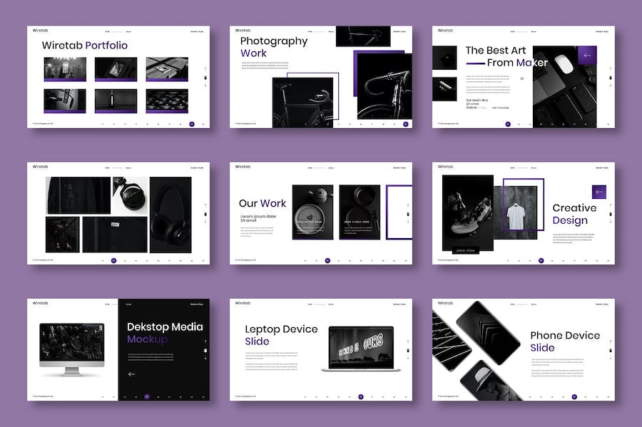 线框商务企业服务介绍Keynote模板 - 顶尖PPT
