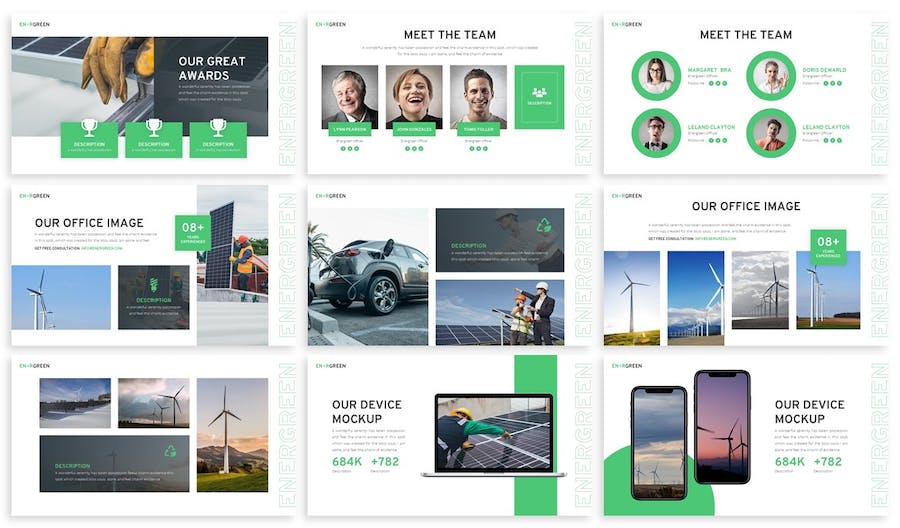 能源发电太阳能PowerPoint模板 - 顶尖PPT