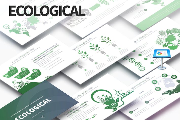 生态绿化环境保护图形插画keynote模板 - 顶尖PPT