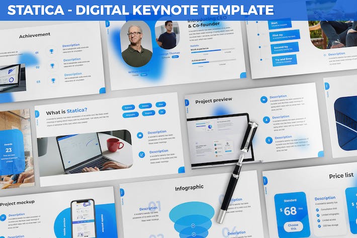 数据统计分析图表展示分析Keynote模板 - 顶尖PPT