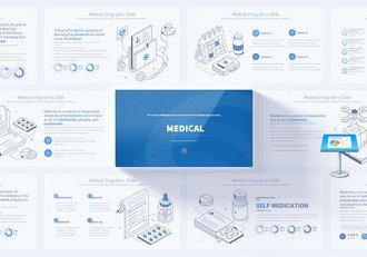 医疗信息展示图形插画keynote模板 - 顶尖PPT