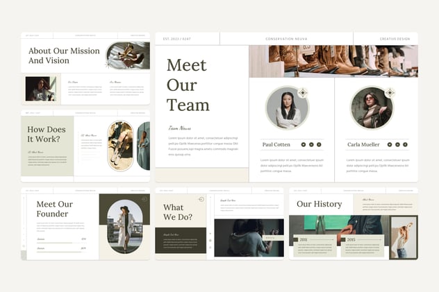 简约创意时尚女装模特品牌展示keynote模板 - 顶尖PPT