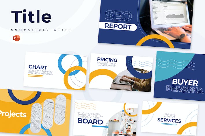 商业标题页面设计信息图表PPT模板 - 顶尖PPT