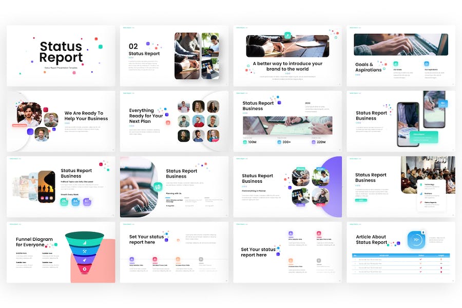 商务业务状态报告总结Keynote模板 - 顶尖PPT