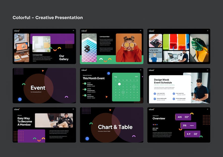 创意多彩设计展示演讲方案PPT模板 - 顶尖PPT
