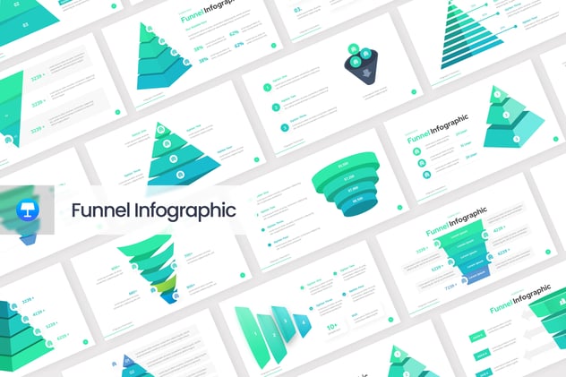 漏斗转化信息图形主题Keynote模板 - 顶尖PPT