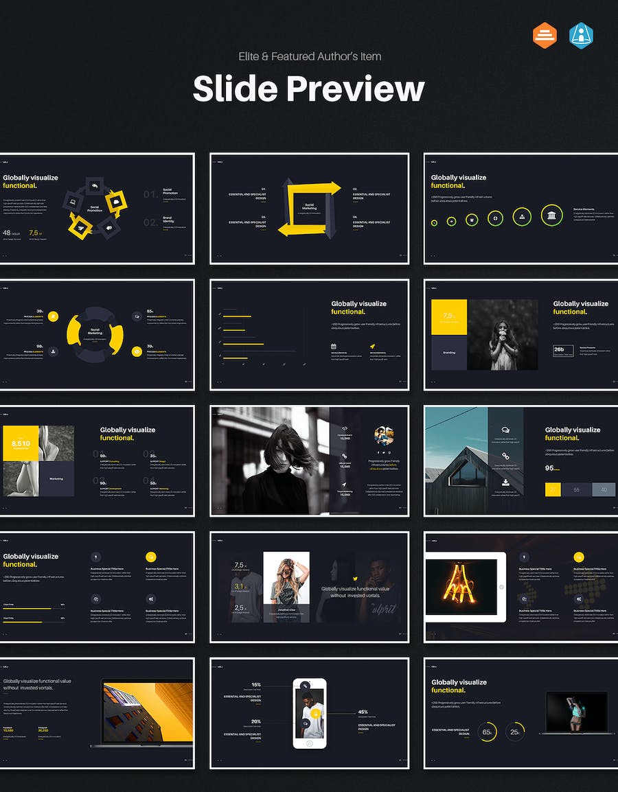 黑色底国外高端商务计划总结keynote模板 - 顶尖PPT