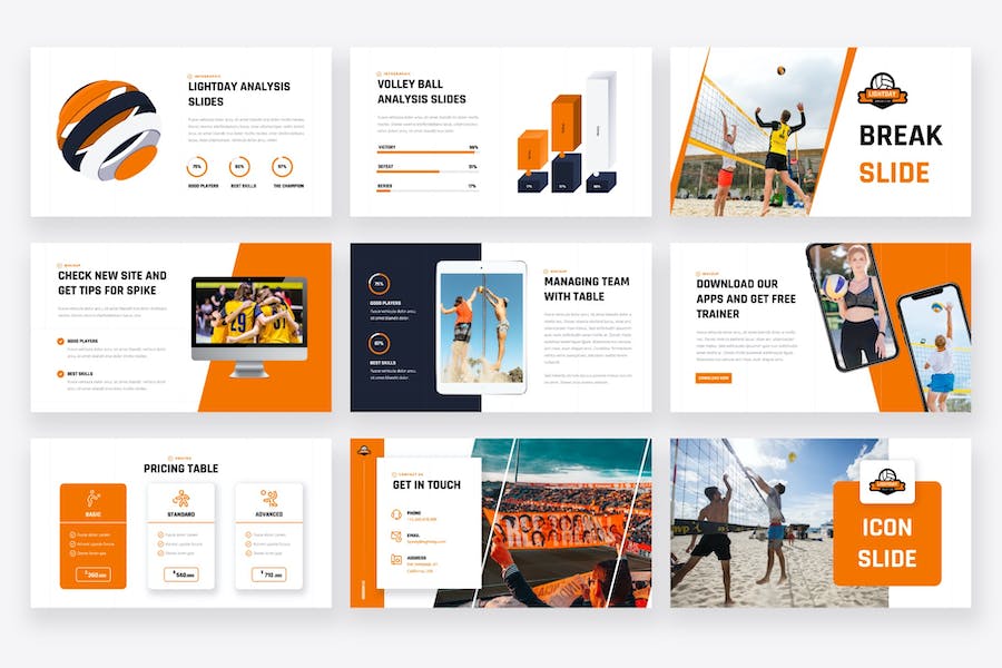 排球运动keynote模板 - 顶尖PPT