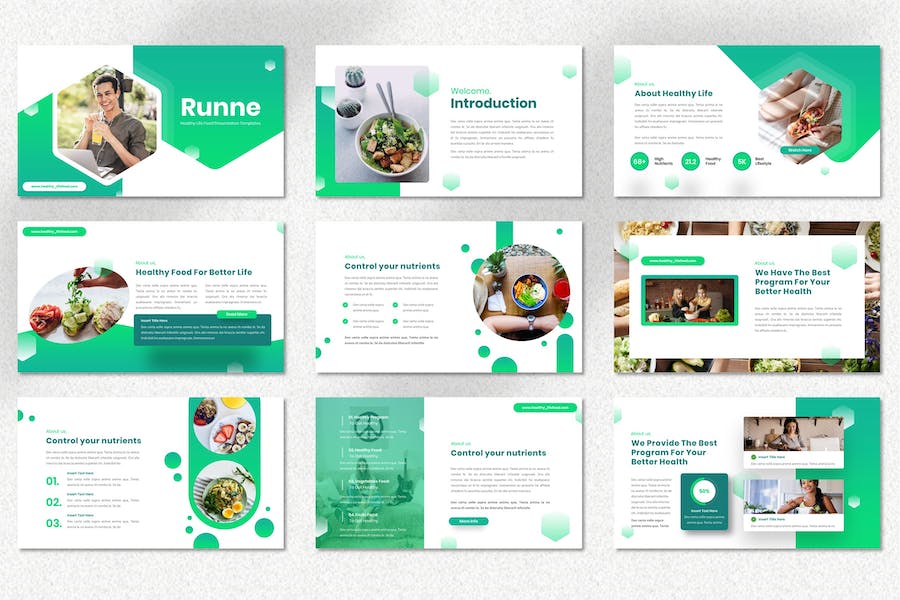 健康生活方式宣传Keynote模板 - 顶尖PPT