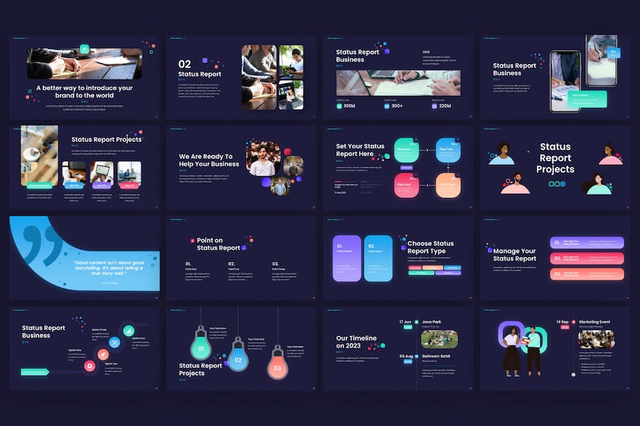 商务业务状态报告总结Keynote模板 - 顶尖PPT
