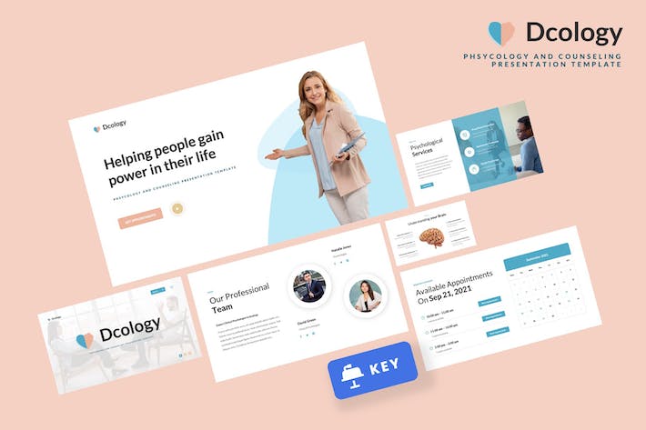 心理咨询服务主题演讲Keynote模板 - 顶尖PPT