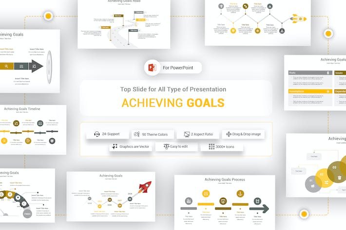 简洁目标制定与实现规划图形PPT模板 - 顶尖PPT