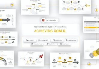 简洁目标制定与实现规划图形PPT模板 - 顶尖PPT