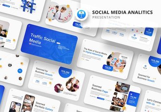 社交媒体流量推广keynote模板 - 顶尖PPT