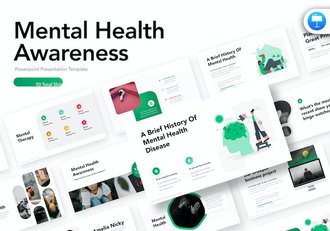 心理健康教育宣传知识Keynote模板 - 顶尖PPT